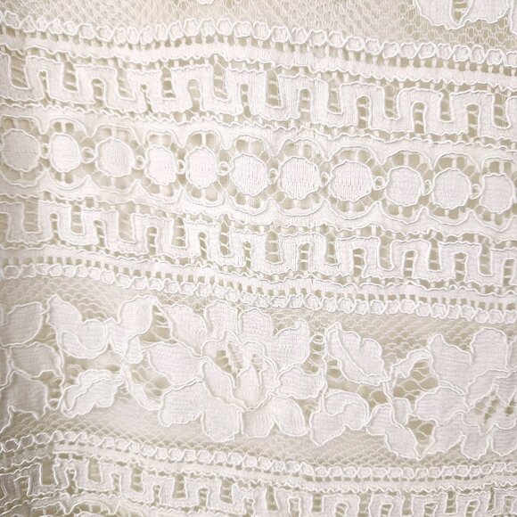Talbots Womens Size Large Cream Lace Boho Blouse Lined Elegant Classy, Chic - Picture 7 of 12